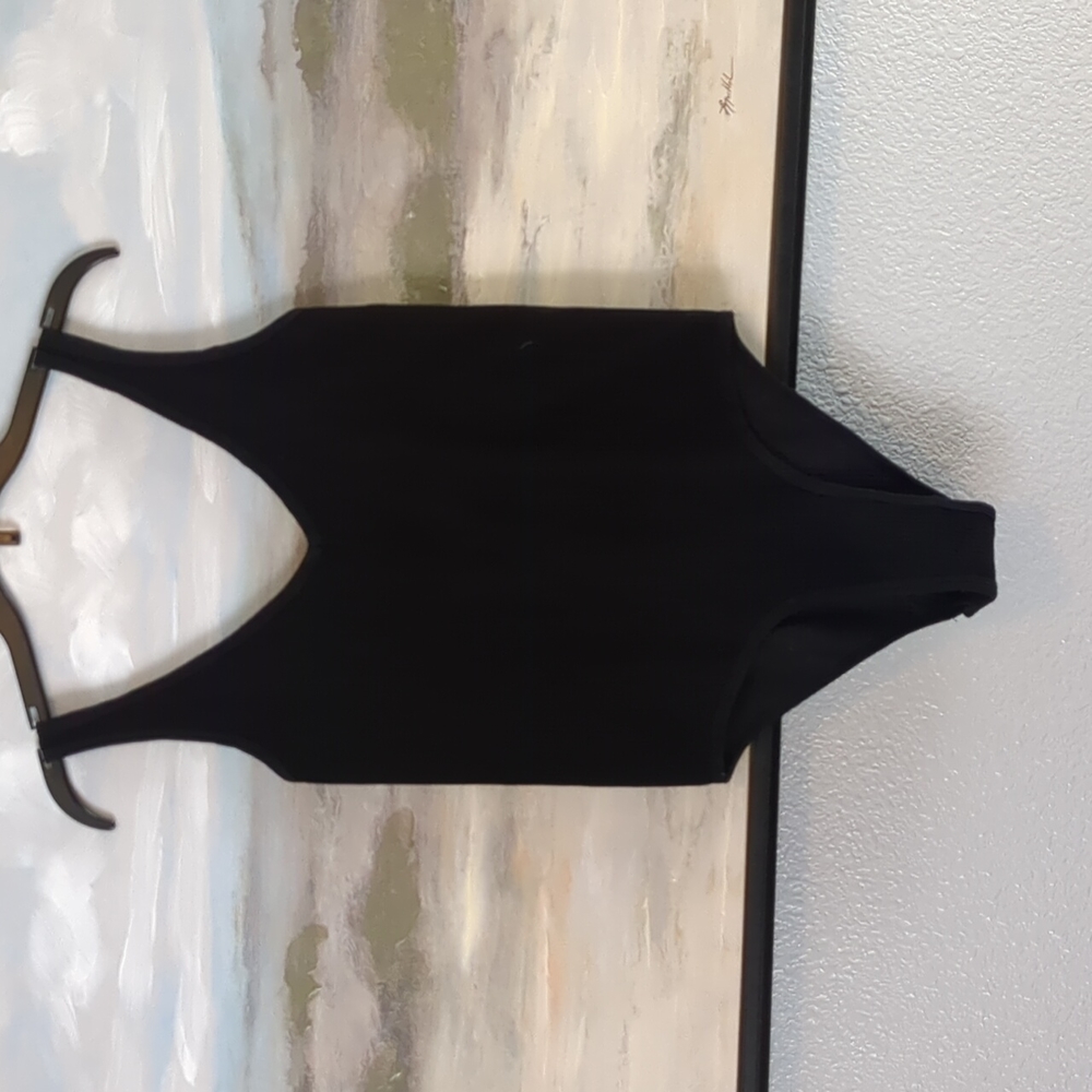 Aura Black XS Ribbed Body Suit Like New